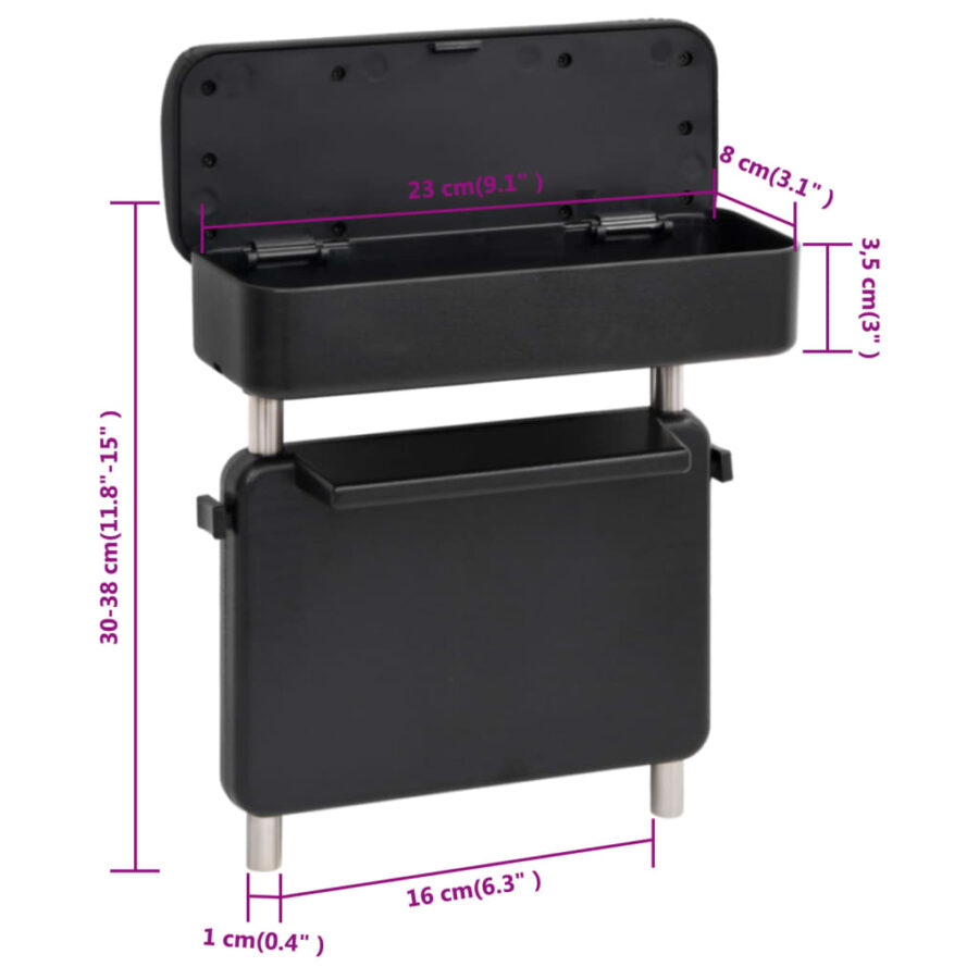 Armsteun universeel 23x8x(30-38) cm ABS zwart - Afbeelding 9