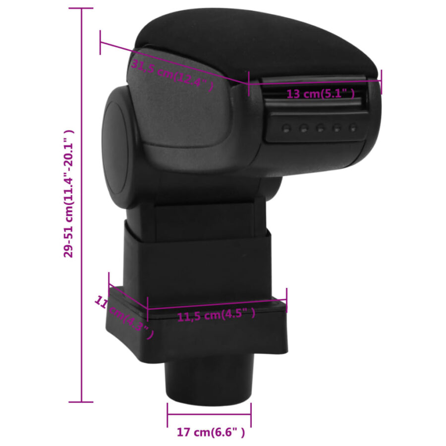 Armsteun 13x31,5x(29-51) cm ABS zwart - Afbeelding 10