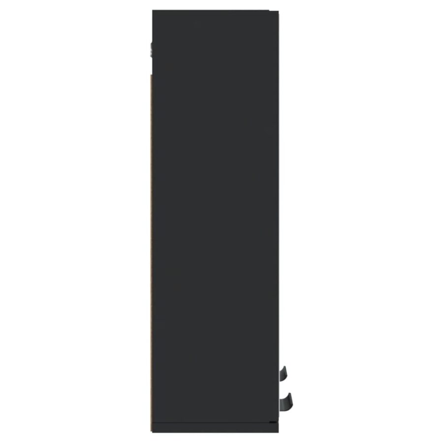 Badkamerkast met spiegel 64x20x67 cm bewerkt hout zwart - Afbeelding 7