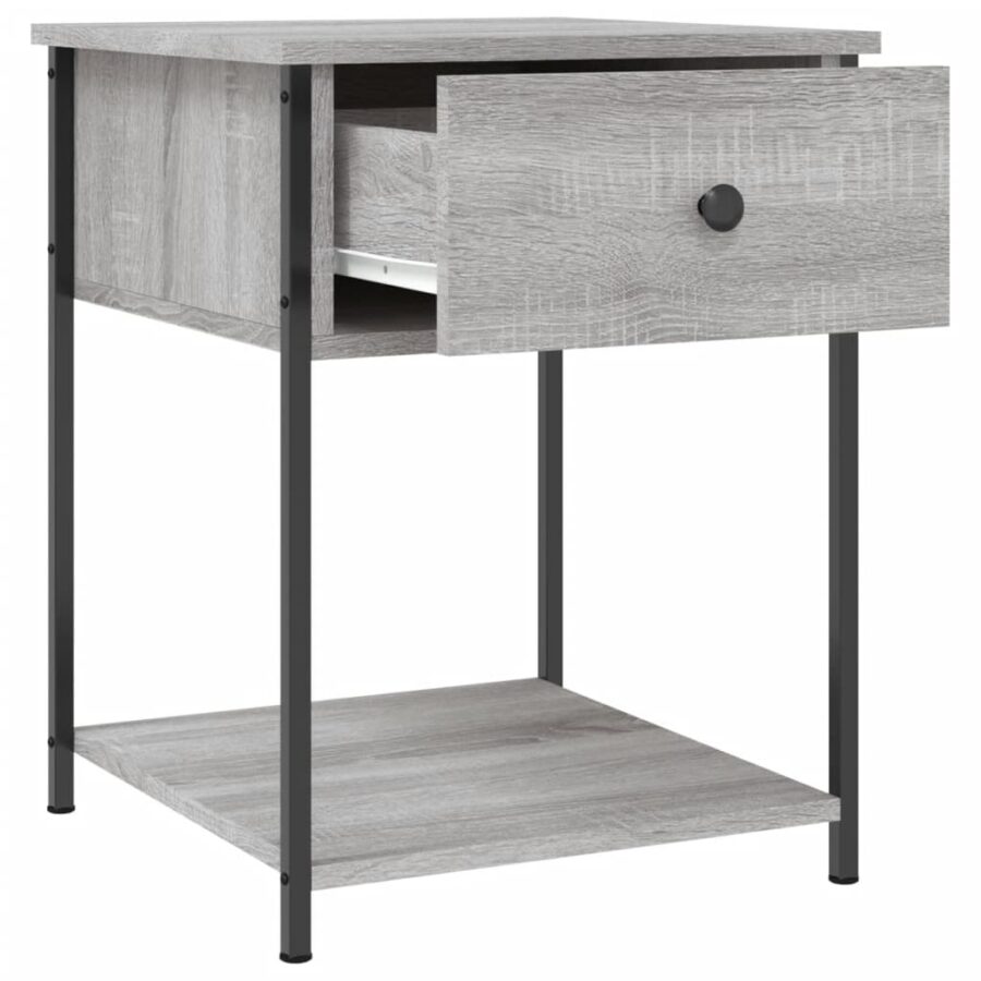 Nachtkastjes 2 st 44x45x58 cm bewerkt hout grijs sonoma eiken - Afbeelding 6