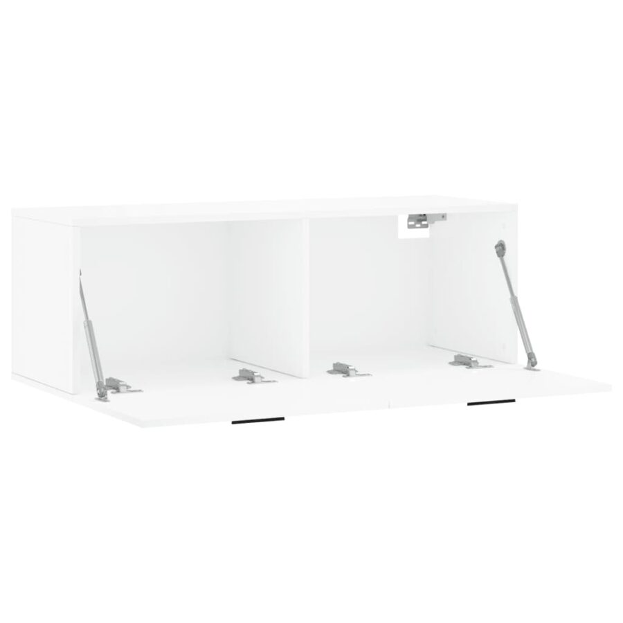 Wandkast 100x36,5x35 cm bewerkt hout hoogglans wit - Afbeelding 6