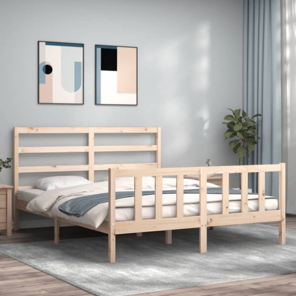 Bedframe zonder matras massief grenenhout 160x200 cm