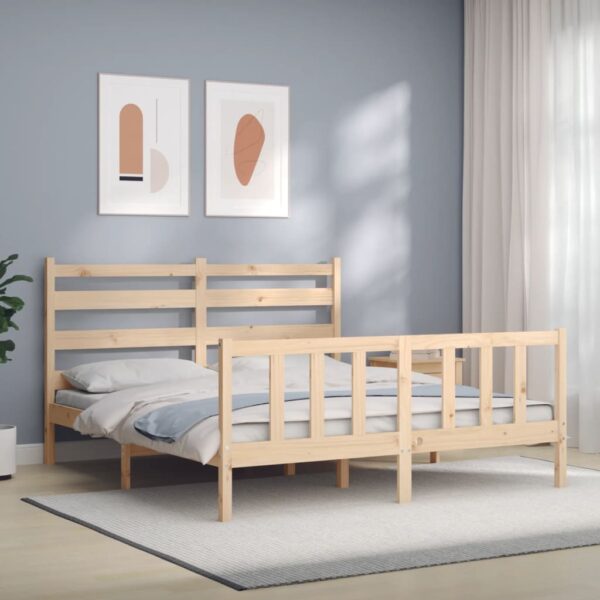 Bedframe zonder matras massief grenenhout 160x200 cm