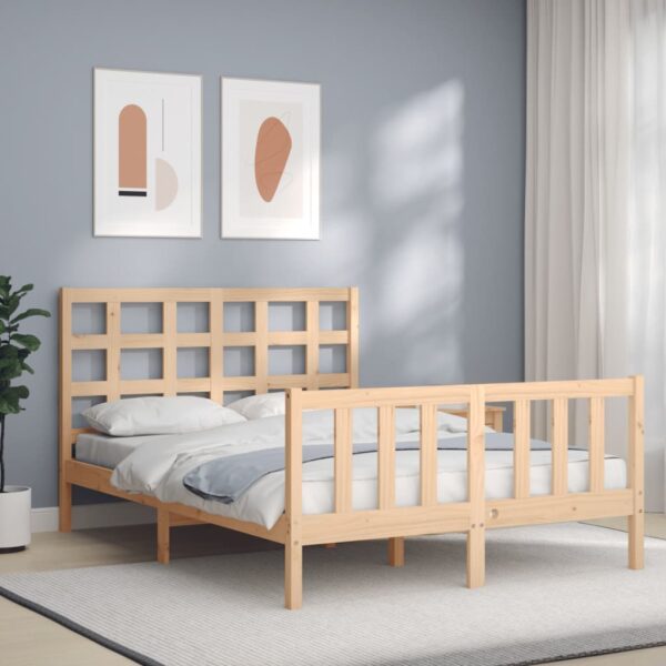 Bedframe zonder matras massief grenenhout 140x190 cm