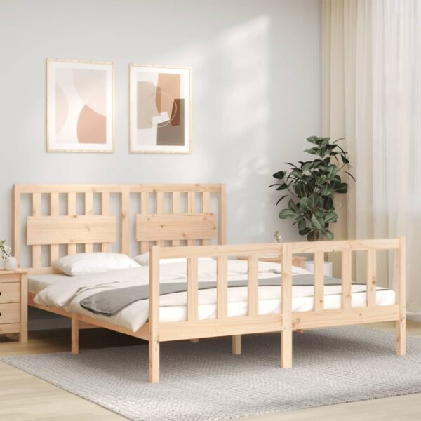 Bedframe zonder matras massief grenenhout 160x200 cm