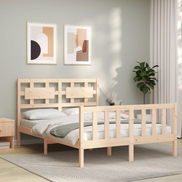 Bedframe zonder matras massief grenenhout 140x200 cm