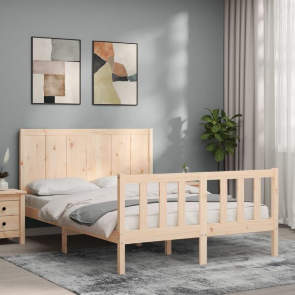 Bedframe zonder matras massief grenenhout 140x190 cm