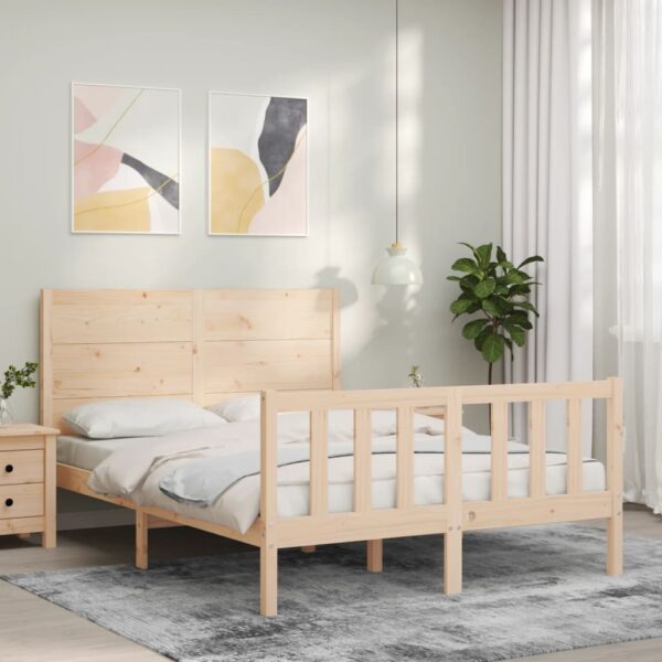 Bedframe zonder matras massief grenenhout 140x190 cm