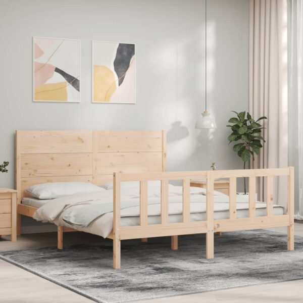 Bedframe zonder matras massief grenenhout 160x200 cm