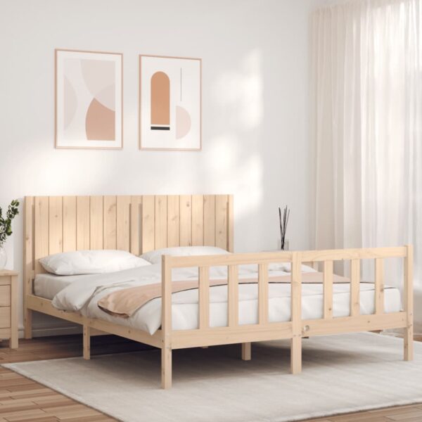 Bedframe zonder matras massief grenenhout 160x200 cm
