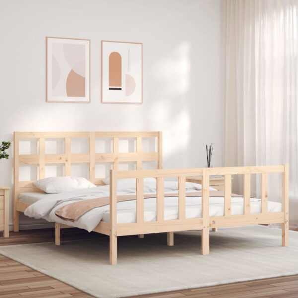 Bedframe zonder matras massief grenenhout 160x200 cm
