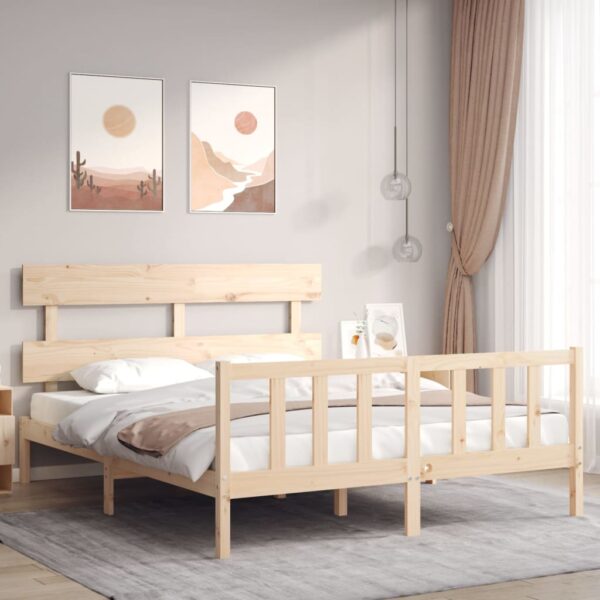 Bedframe zonder matras massief grenenhout 160x200 cm