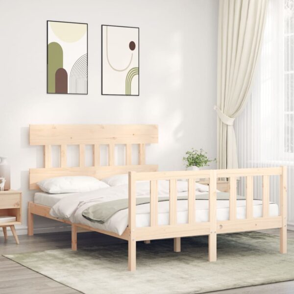 Bedframe zonder matras massief grenenhout 140x190 cm