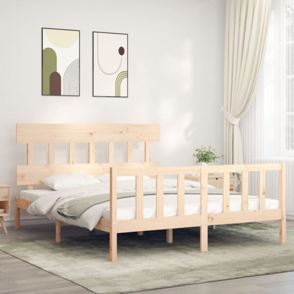 Bedframe zonder matras massief grenenhout 160x200 cm