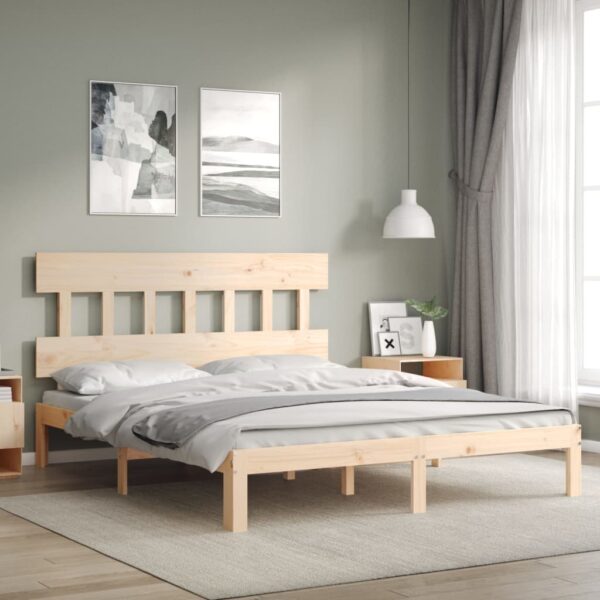 Bedframe zonder matras massief grenenhout 160x200 cm