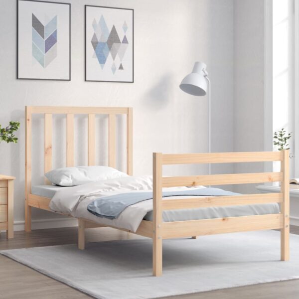 Bedframe zonder matras massief grenenhout 90x200 cm