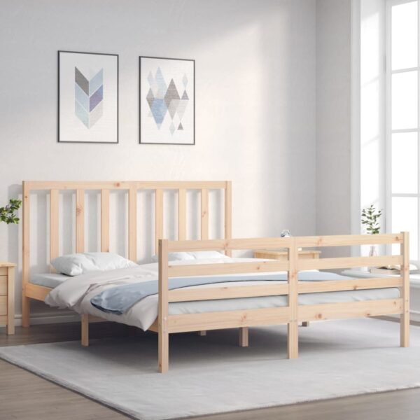 Bedframe zonder matras massief grenenhout 160x200 cm