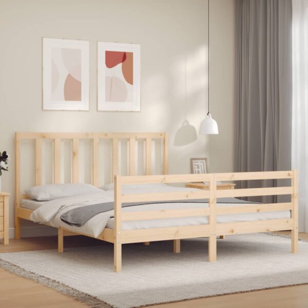 Bedframe zonder matras massief grenenhout 160x200 cm