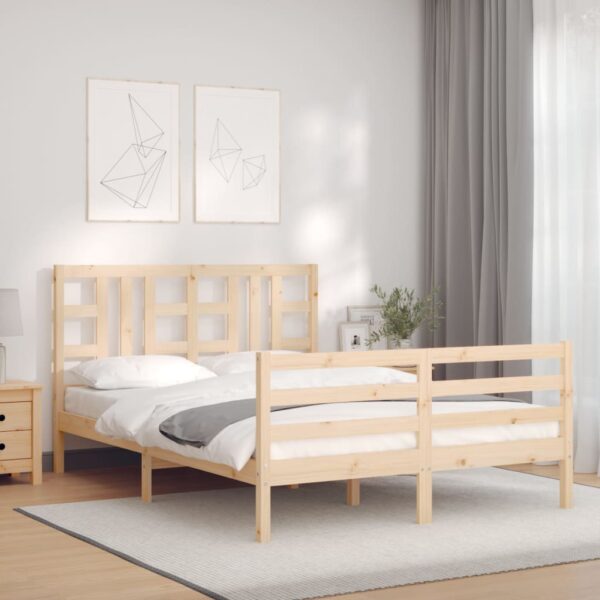 Bedframe zonder matras massief grenenhout 140x190 cm