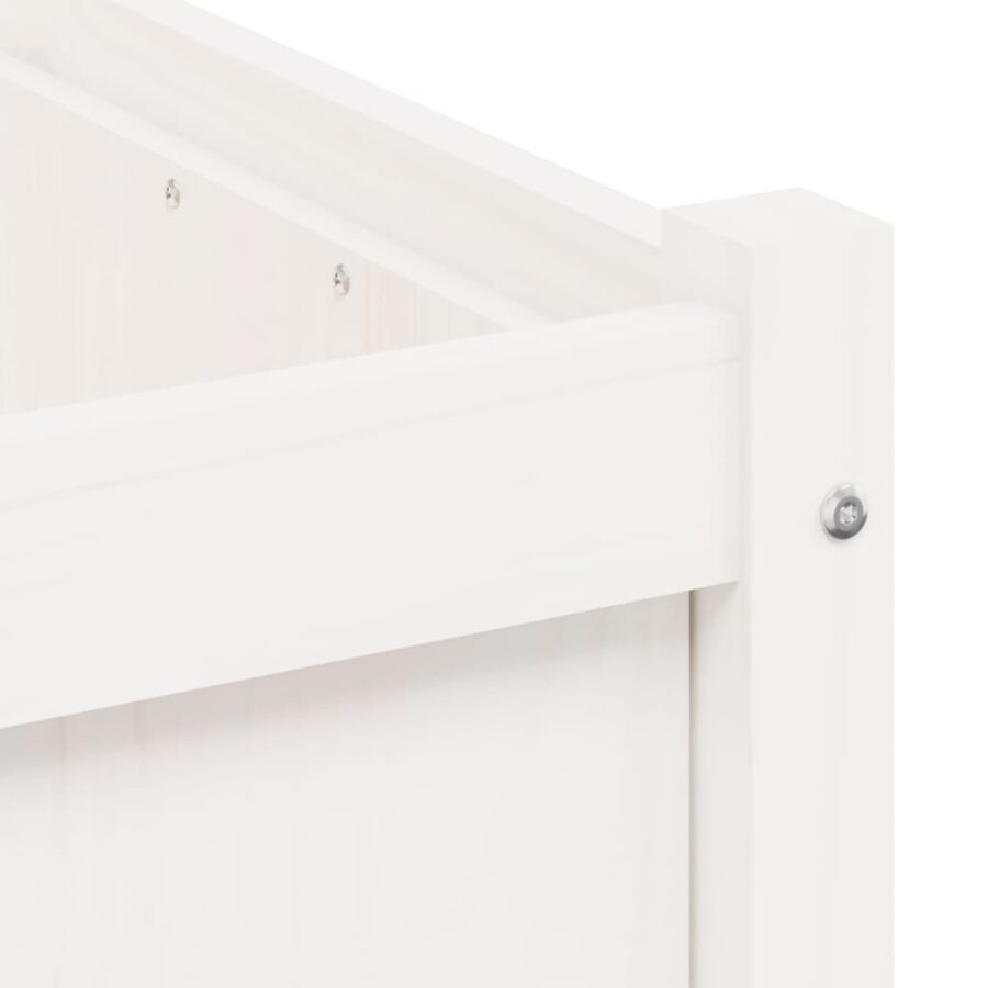 Plantenbak 60x60x60 cm massief grenenhout wit - Afbeelding 9