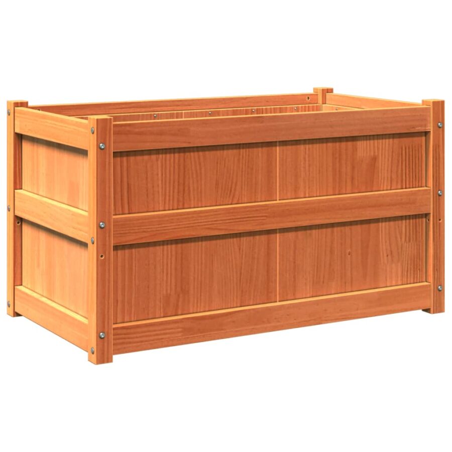 Plantenbak 90x50x50 cm massief grenenhout wasbruin - Afbeelding 2