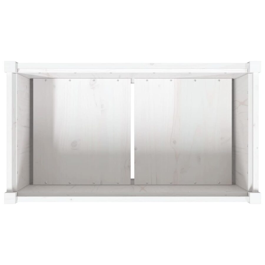 Plantenbak 90x50x70 cm massief grenenhout wit - Afbeelding 8