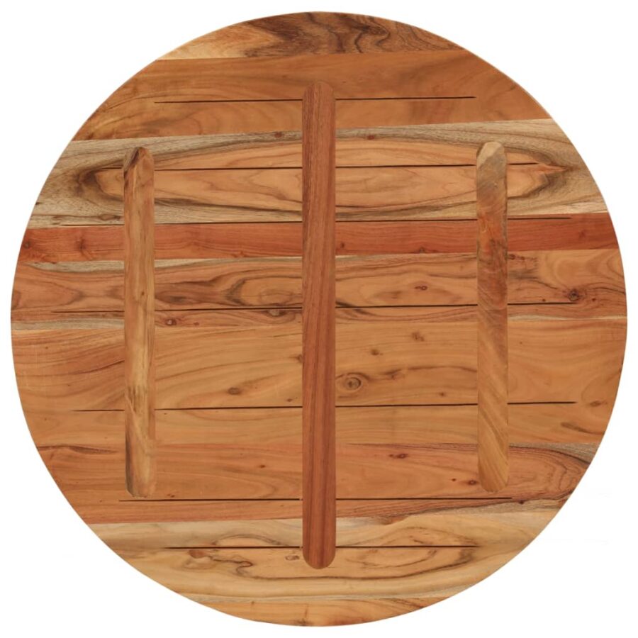 Tafelblad rond Ø 90x2,5 cm massief acaciahout - Afbeelding 5