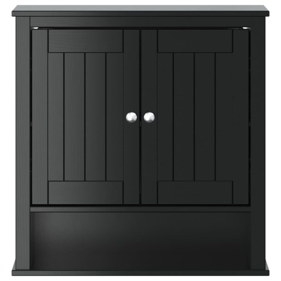 Badkamerkast BERG 69,5x27x71,5 cm massief grenenhout zwart - Afbeelding 3