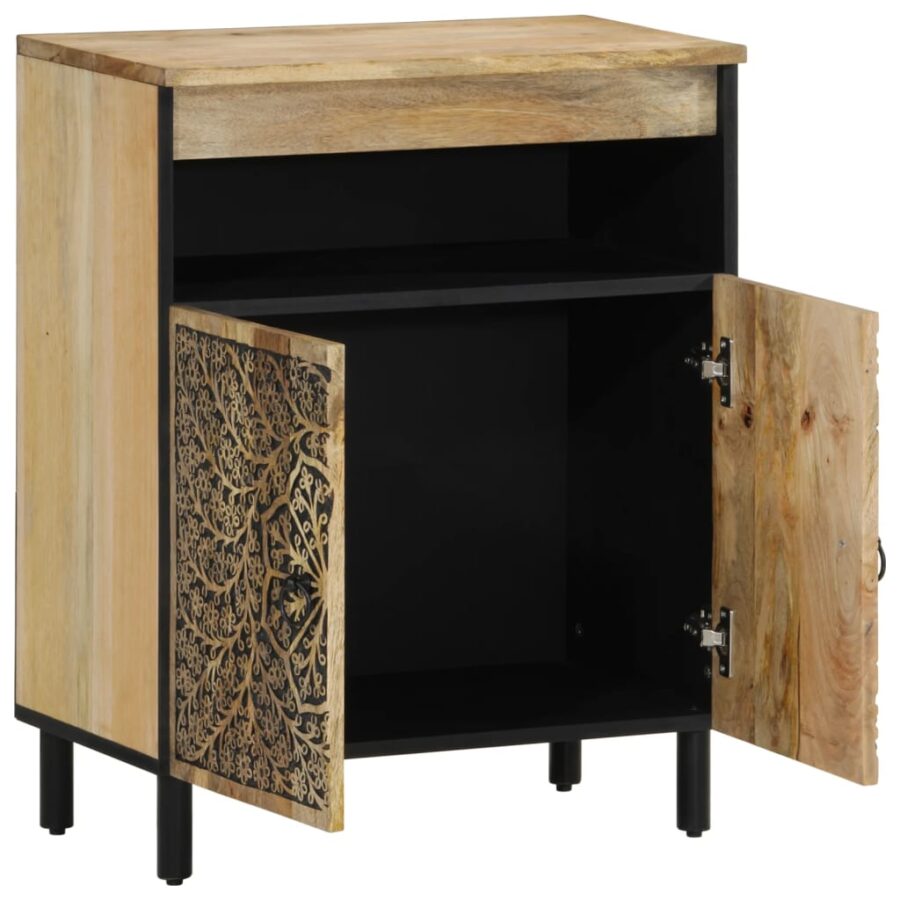 Bijzetkast 60x33x75 cm massief mangohout - Afbeelding 4