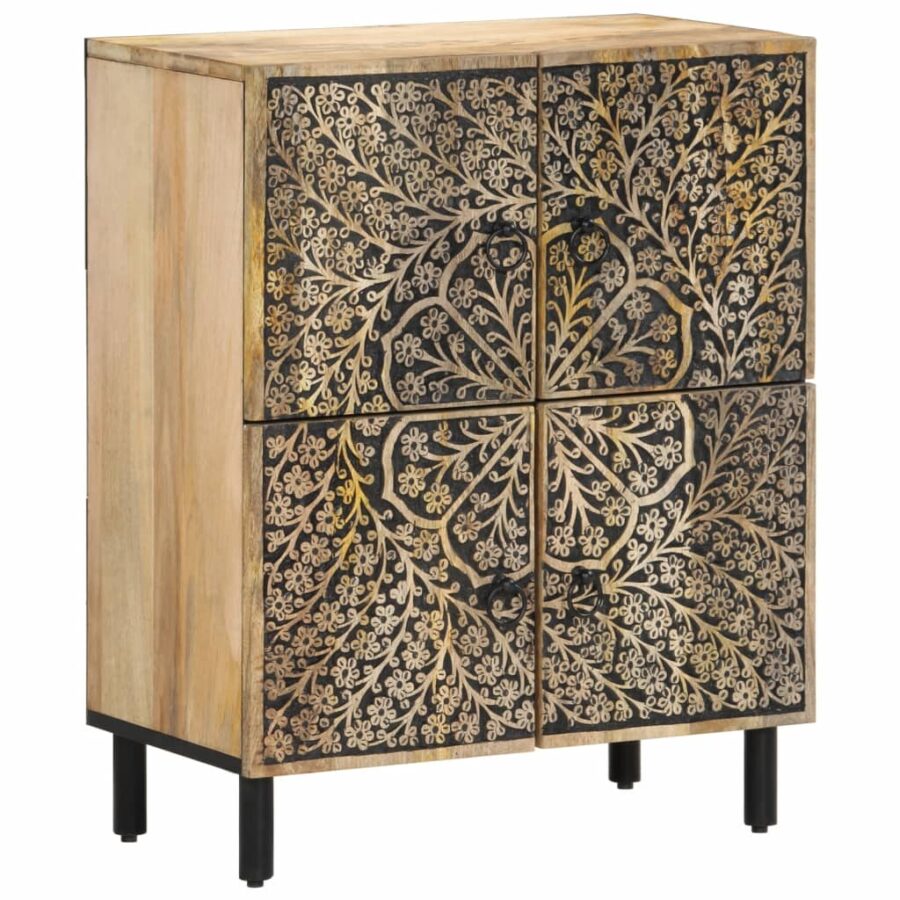 Bijzetkast 60x33x75 cm massief mangohout - Afbeelding 2