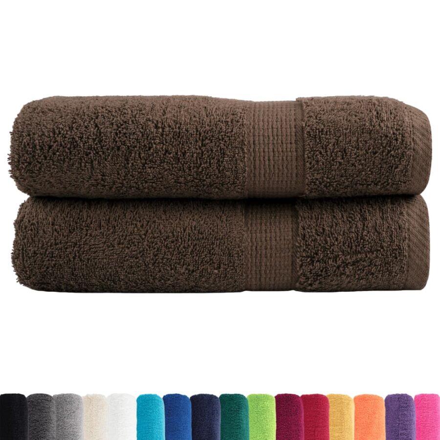 Badhanddoeken SOLUND 2 st 600 g/m² 70x140 cm bruin - Afbeelding 2