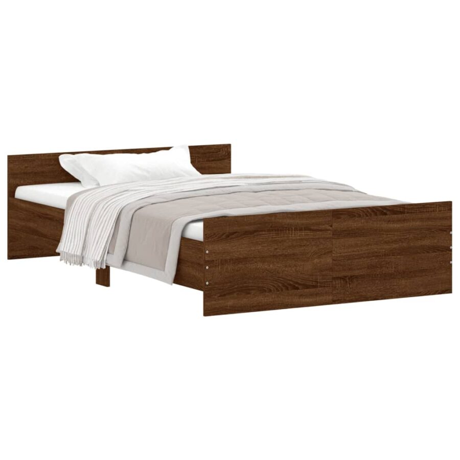 Bedframe hoofd- en voeteneinde bruin eikenkleur 120x190 cm - Afbeelding 2