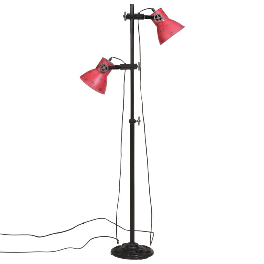 Vloerlamp 25 W E27 25x25x90/140 cm verweerd rood - Afbeelding 4
