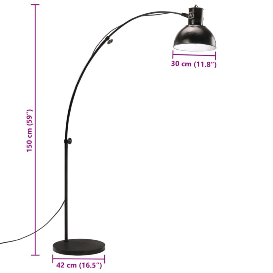 Vloerlamp 25 W E27 150 cm zwart - Afbeelding 10