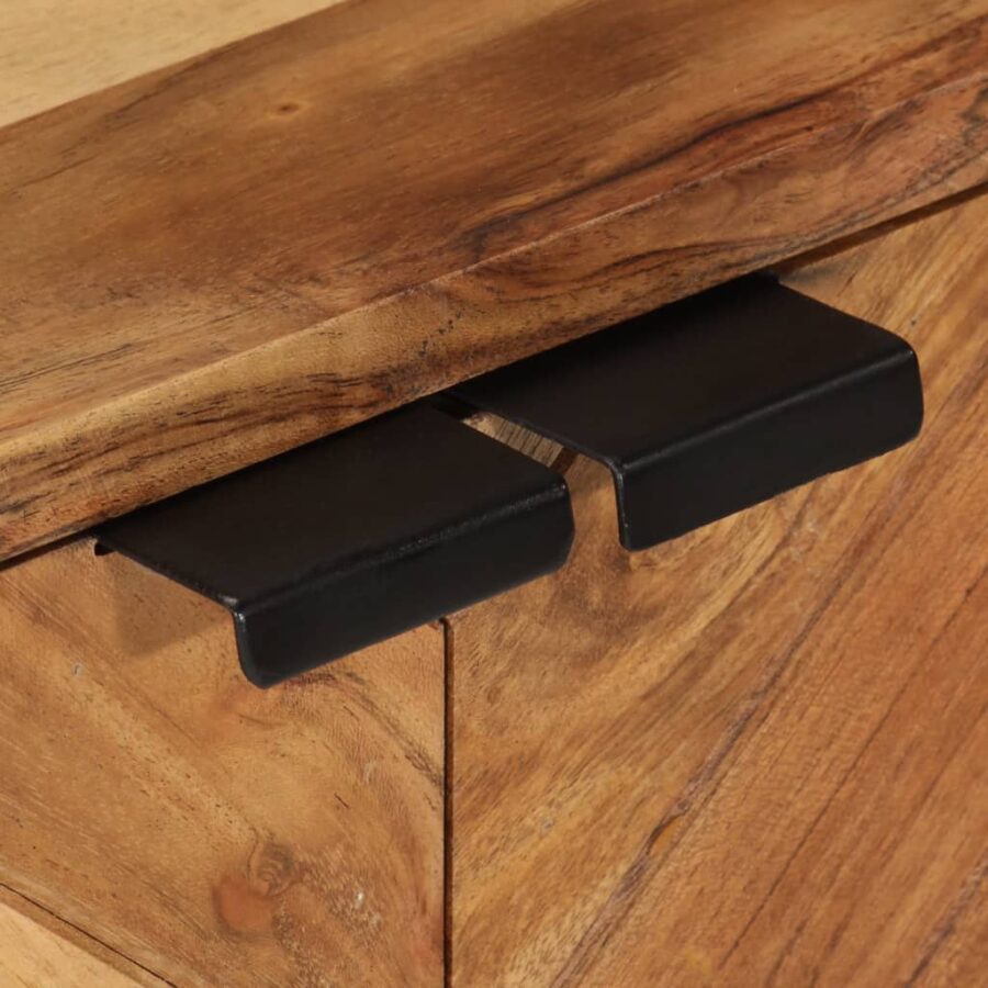 Badkamerkast 55x35x60 cm massief acaciahout en ijzer - Afbeelding 6