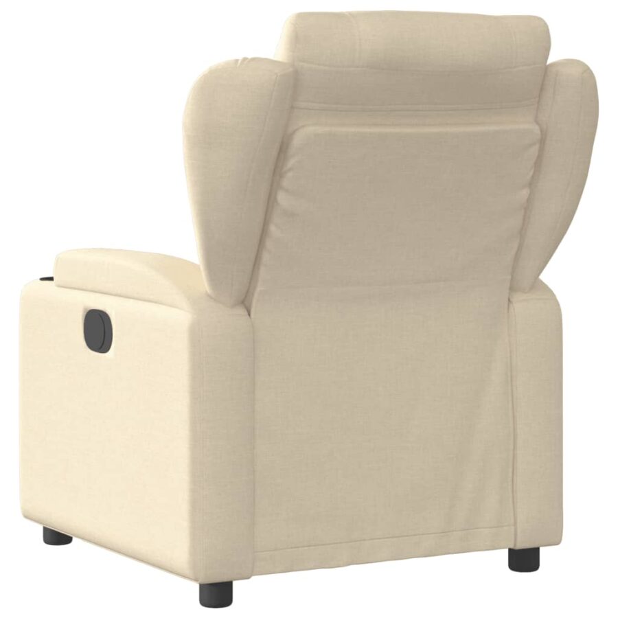 Fauteuil verstelbaar elektrisch stof crèmekleurig - Afbeelding 4