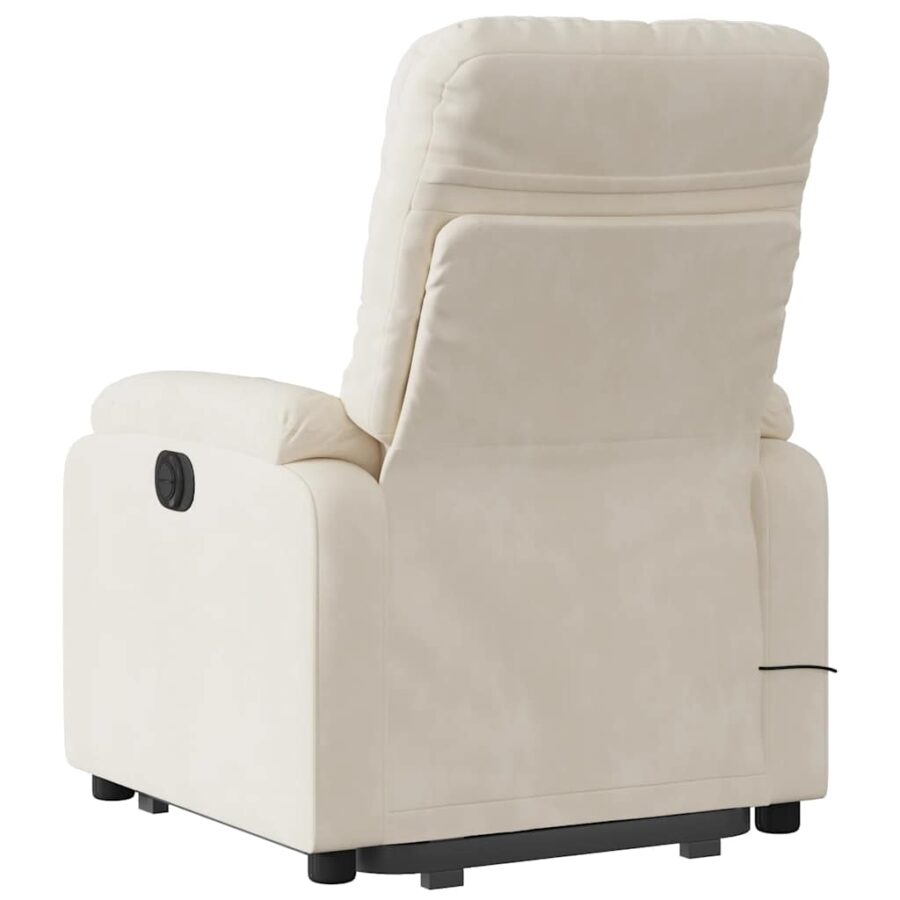 Sta-op-massagestoel elektrisch verstelbaar microvezelstof beige - Afbeelding 5