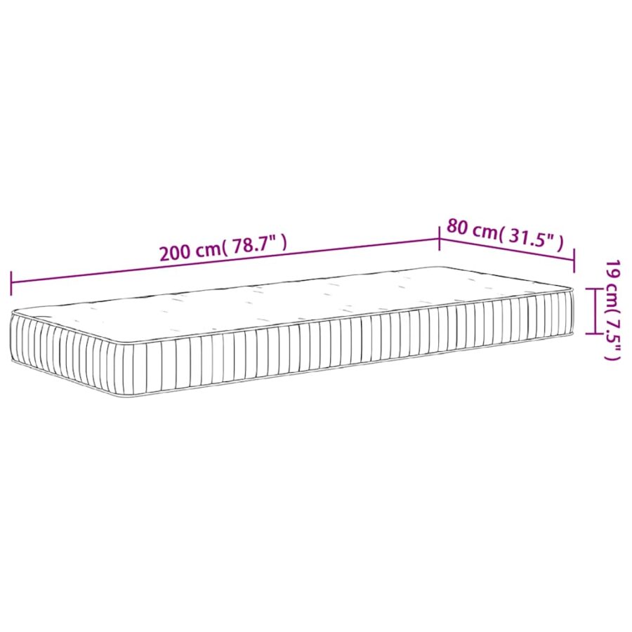 Pocketveringmatras middelhard 80x200 cm - Afbeelding 9