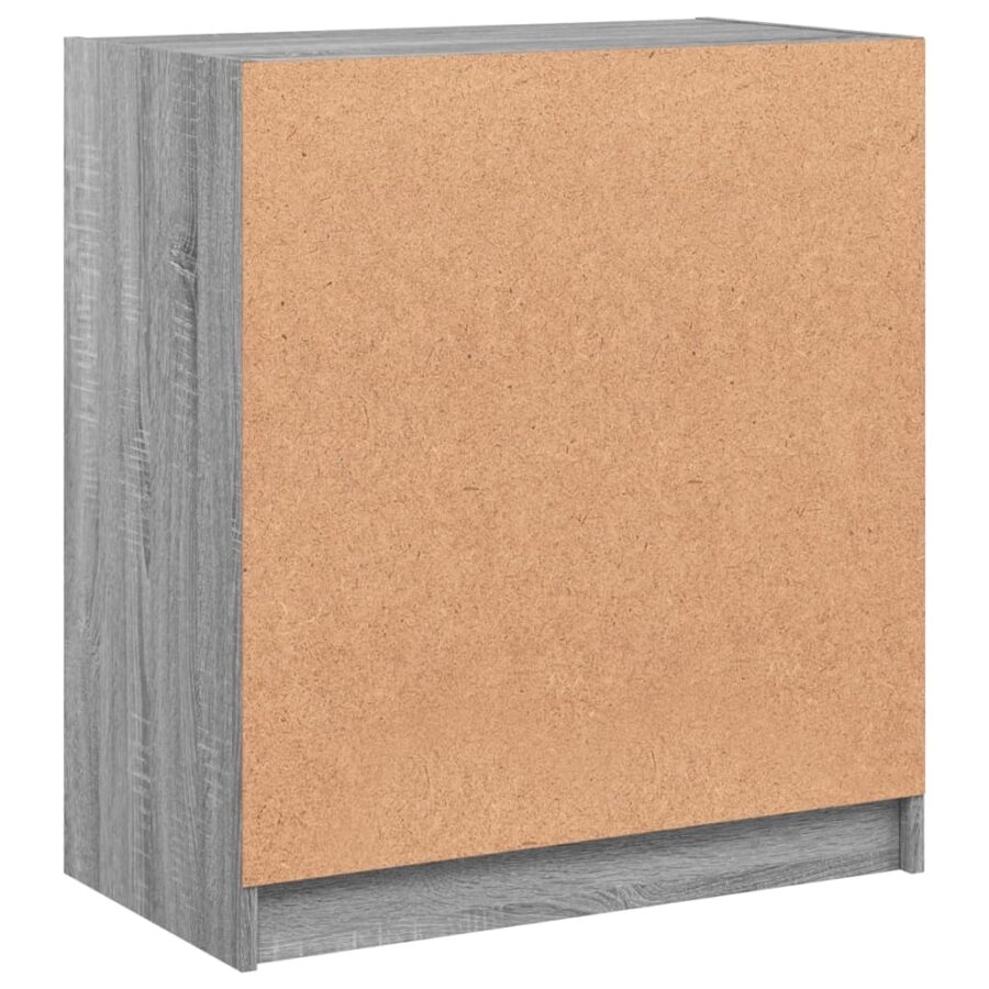 Bijzetkast met glazen deuren 68x37x75,5 cm grijs sonoma eiken - Afbeelding 8