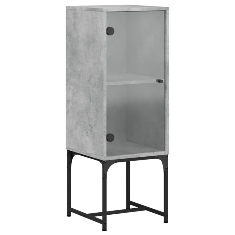 Bijzetkast met glazen deur 35x37x100 cm betongrijs - Afbeelding 2