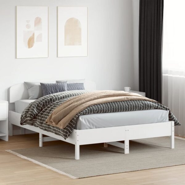 Bedframe zonder matras massief grenenhout wit 120x200 cm