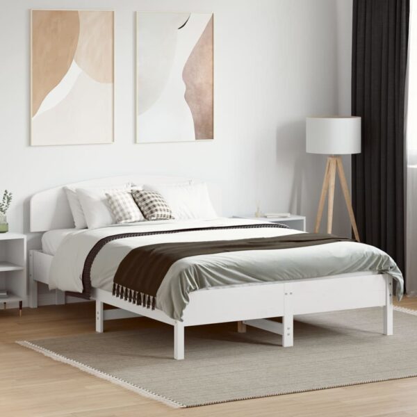 Bedframe zonder matras massief grenenhout wit 120x190 cm