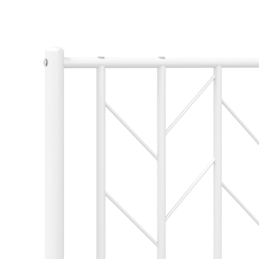 Bedframe met hoofdbord metaal wit 193x203 cm - Afbeelding 8