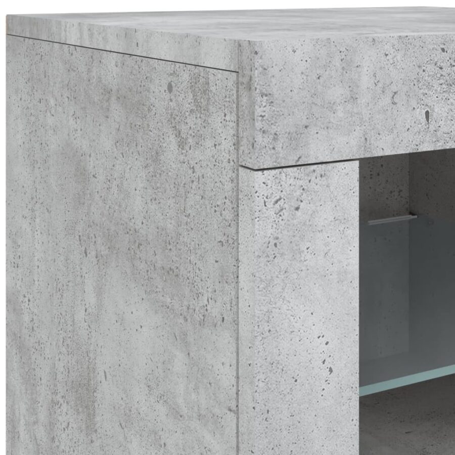 Bijzetkastjes met LED-verlichting 2 st bewerkt hout betongrijs - Afbeelding 12