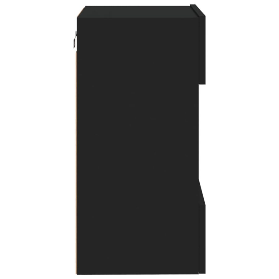 Tv-wandmeubels met LED-verlichting 2 st 40x30x60,5 cm zwart - Afbeelding 9