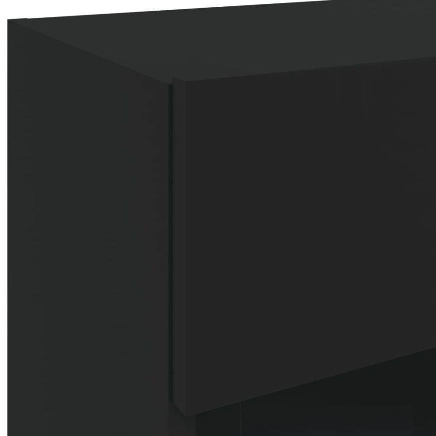 Tv-wandmeubels met LED-verlichting 2 st 40x30x60,5 cm zwart - Afbeelding 11