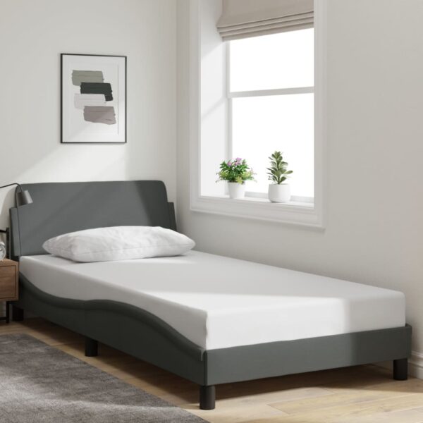 Bedframe zonder matras 100x200 cm stof donkergrijs