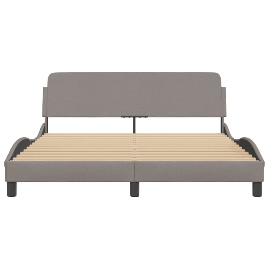 Bedframe zonder matras stof taupe 160x200 cm - Afbeelding 4