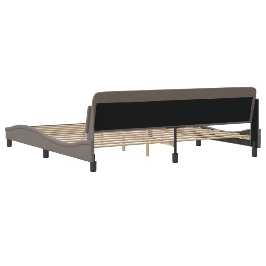 Bedframe zonder matras stof taupe 200x200 cm - Afbeelding 6