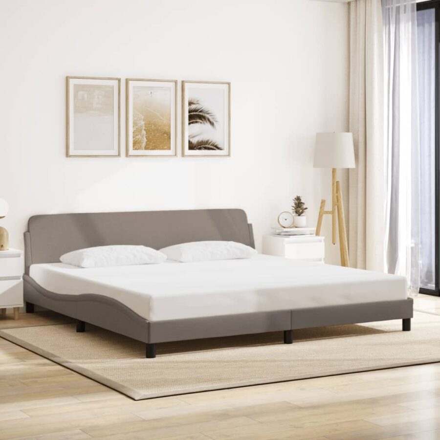 Bedframe zonder matras stof taupe 200x200 cm